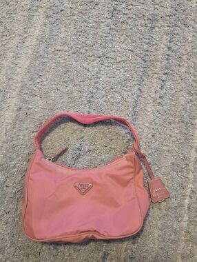 Prada Re-Edition 2000 Pink Nylon Mini Bag Tessuto Hobo Vintage Y2K Authentic Ita